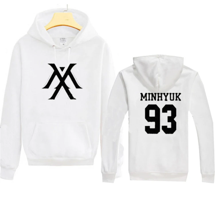 C4 Kpop MONSTA X, черный и белый пуловер унисекс с капюшоном, флисовые толстовки, пальто k-pop monsta x, толстовки с длинными рукавами, одежда с капюшоном - Цвет: C4