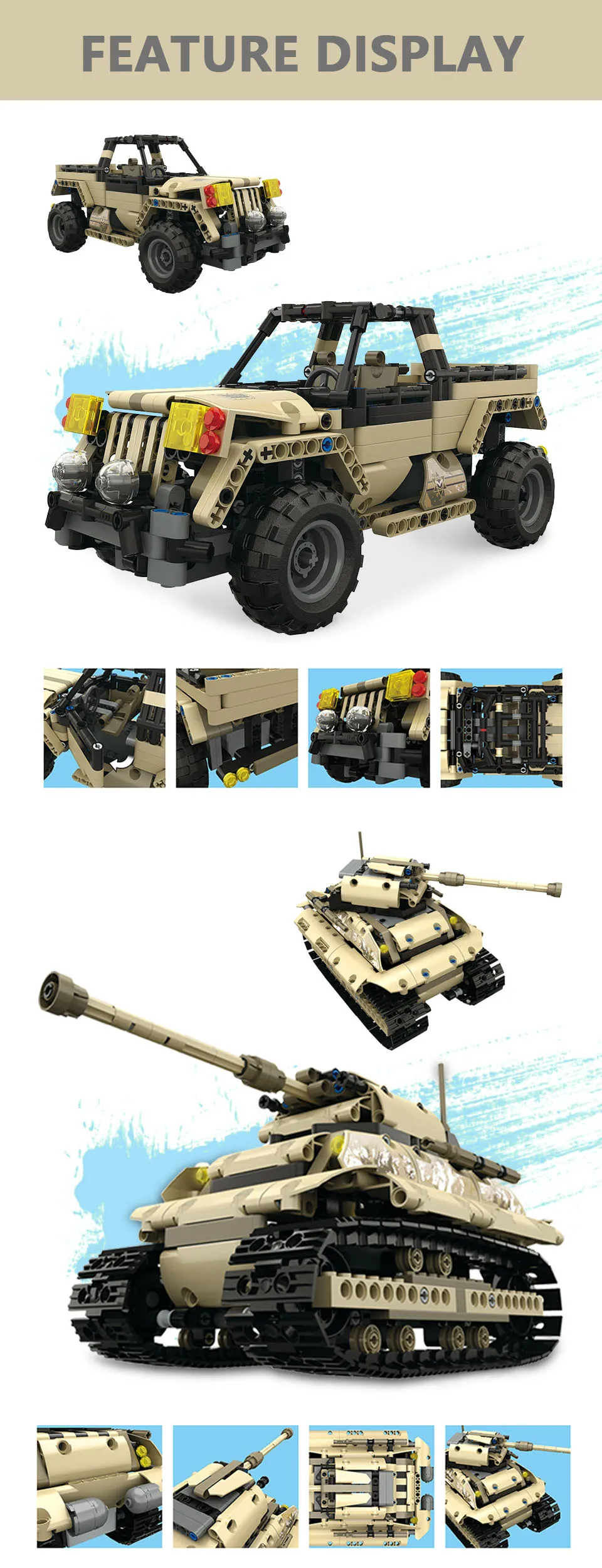 4  RC Car Model SUV DIY Building Block Car