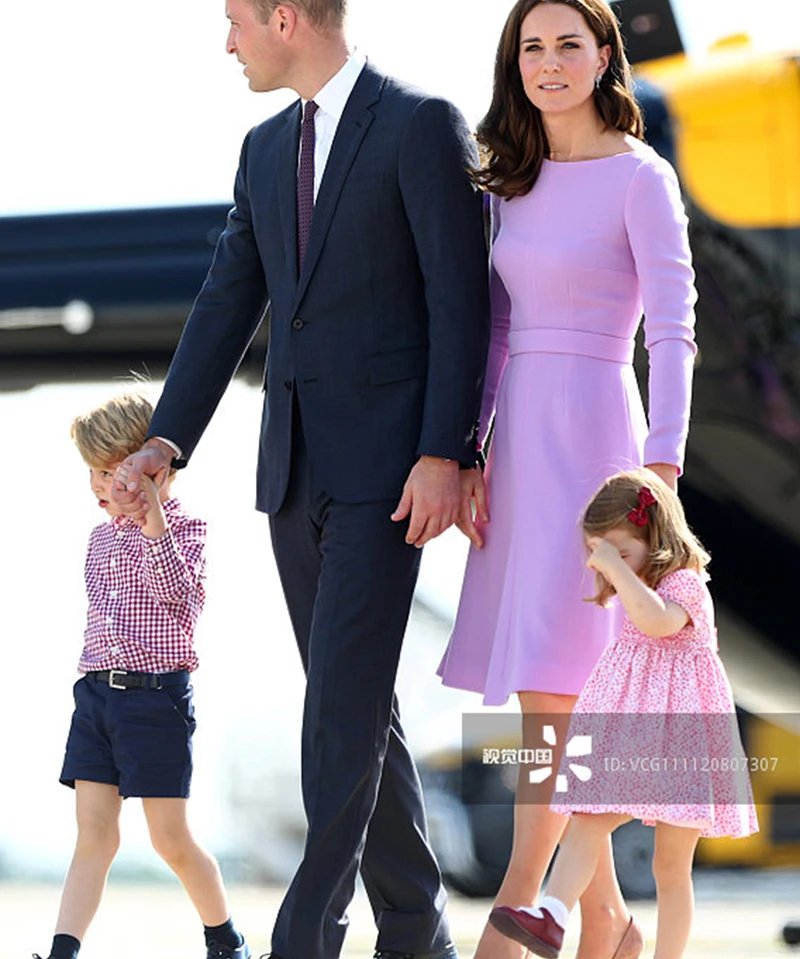 

Fashion Kate Middleton Princess Purple Dres autumn wool long sleeve women pleated Dres