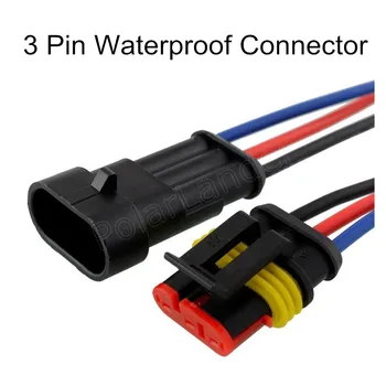 

hot 5 sets 3P auto waterproof automotive Wire Connector Plug 3 Pins Electrical Car for car boat Truck Motorcycle Scooter