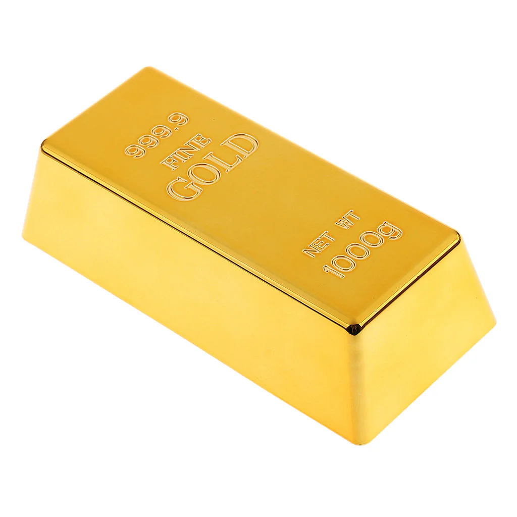 Поддельные тонкие золотые слиток золота бумаги вес двери стоп латунный полированный для подарков