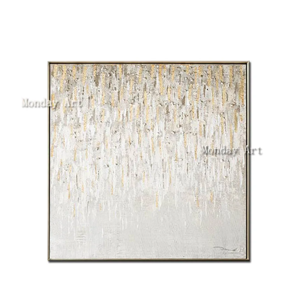 Handpainted-Abstract-light-color-points-oil-painting-wall-Art-picture-on-Canvas-For-wedding-room-Living