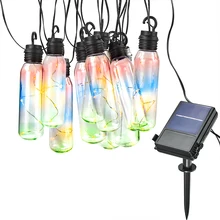 7,5 м 96 светодиоды гирлянда солнечный, садовый, наружный светодиодный уличная Солнечная лампа Фея Праздник Рождественская вечеринка гирлянда Водонепроницаемые огни