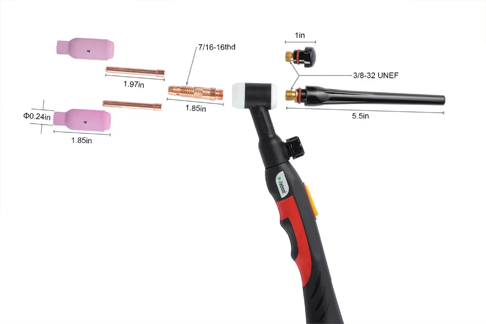 US $52.99 Reboot Tig Welding Torch Welding Gun Wp17fv With 13 Feet 4m Tig Welder Adapter For High Frequency Lift Tig Arc Welder