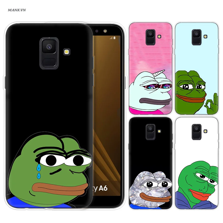 

Silicone TPU Case for Samsung Galaxy Note 8 9 J4 J6 J8 A6 A8 A7 A9 Star Lite S8 S9 Plus 2018 Pepe Funny Frog Cartoon Cover Coque
