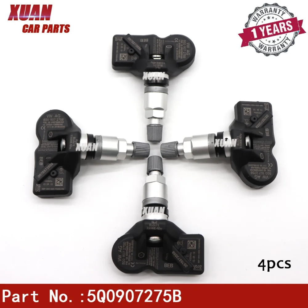

4PCS Tire Pressure Monitor Sensor TPMS 5Q0907275B For AUDI Q7 Q5 Q3 TT A8 A6 A7 A3 R8 SKODA BENTLEY PORSCHE McLAREN VOLKSWAGEN