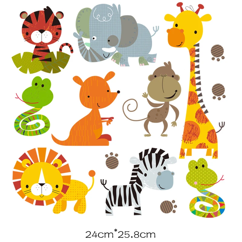 ironing applications for children's clothing iron on patches stripes for clothes cartoon animals patch stickers toppe applique