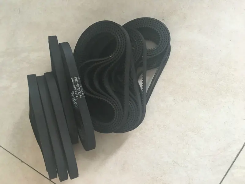 

Cheap price strong poly core insert HTD3M type 9mm width, 336mm length, rubber belt(8pieces per pack)