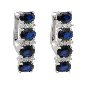 

Hainon Luxury Green Blue Oval Zircon Crystal Stud Earrings for Women 925 sterling silver Fine Jewelry Earrings Christmas Gifts
