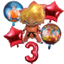 6 шт. 78*45 см Z Son Goku 18 дюймовый Дракон шар оранжевый Флуоресцентный Звезда фольга 32 дюйма номер шар для украшения вечеринок поставка макет Декор