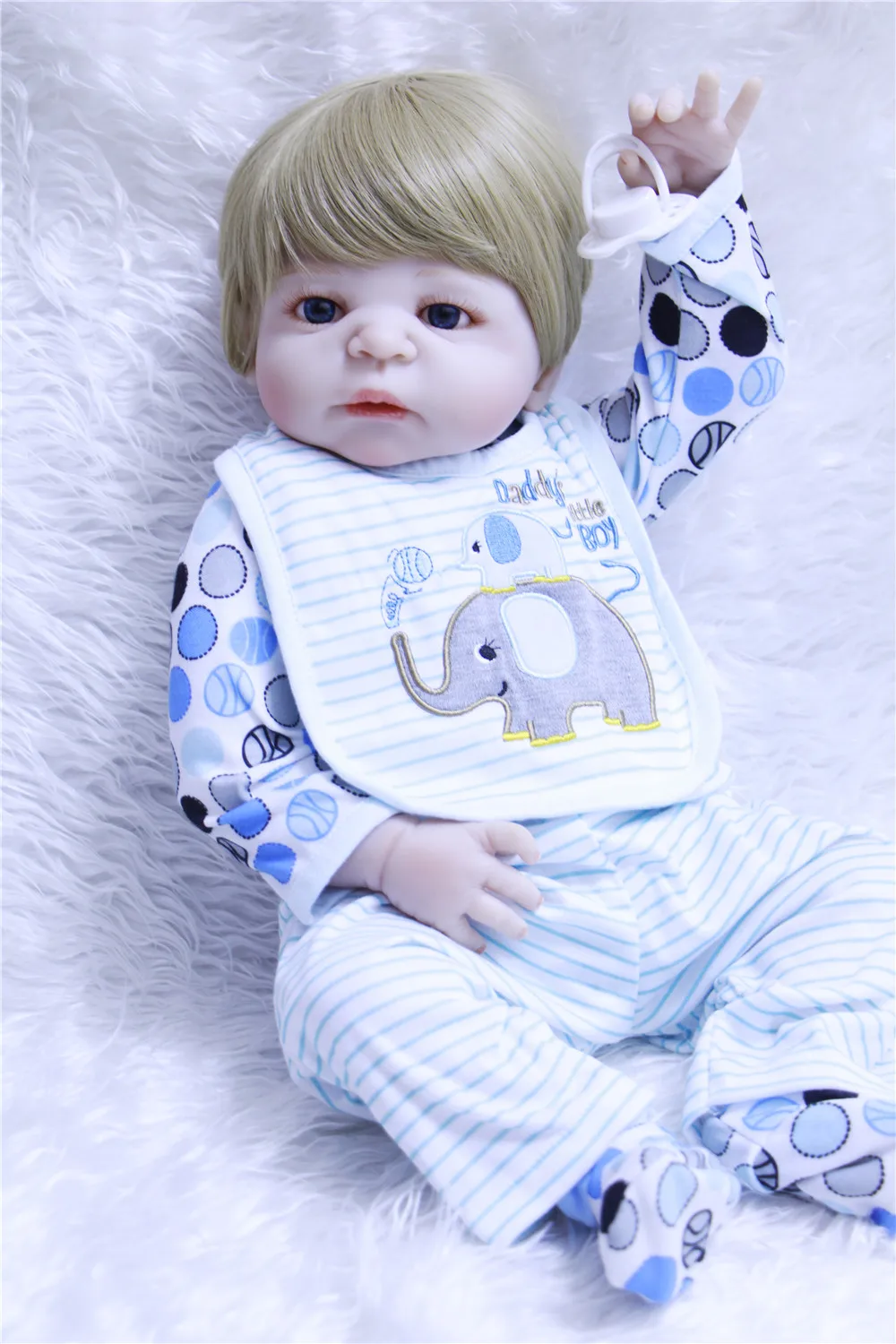 55 см силиконовая кукла reborn baby boy игрушка как настоящая живая для новорожденных