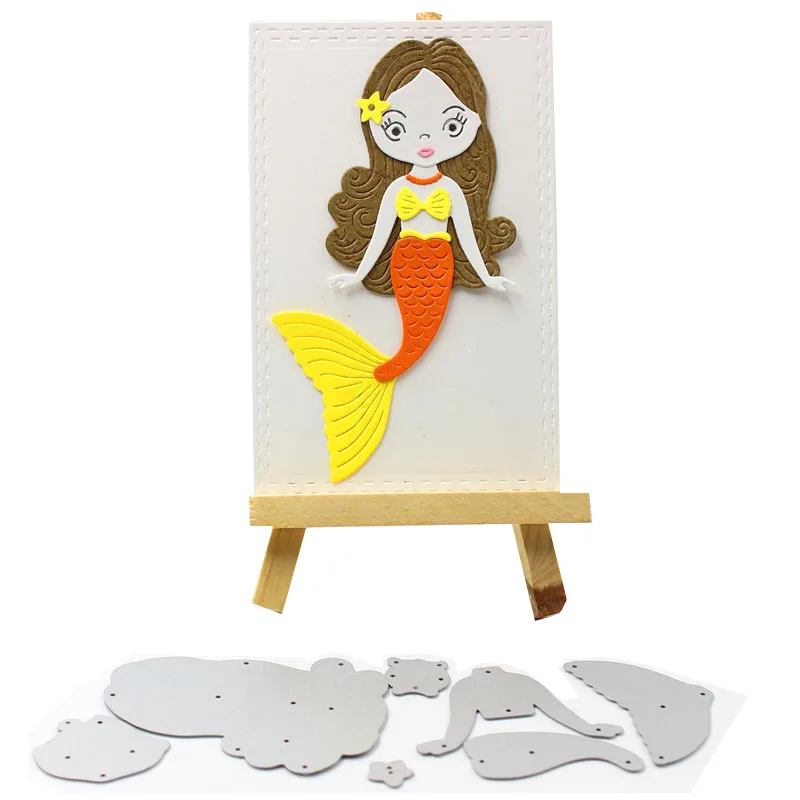 

KLJUYP Cute Mermaid Metal Cutting Dies Stencils for DIY Scrapbooking/photo album Decorative Embossing DIY Paper Cards
