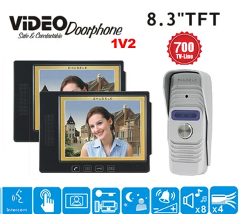 

ZHUDELE 8.3" TFT Color LCD Display Video Door Phone Visual Intercom Doorbell Touch key panel HD waterproof camera night vision