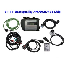 S+++ лучшее качество AM79C874VI чип MB STAR C4 MB SD Подключение Компактный 4 диагностический инструмент с функцией Wi-Fi(с,12 в HDD