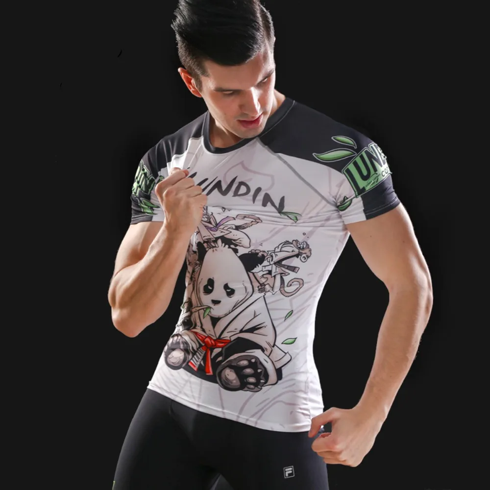 Мужской компрессионный спортивный костюм, быстрое высыхание пота, фитнес-тренировочный комплект ММА, Рашгард, мужская спортивная одежда для бега