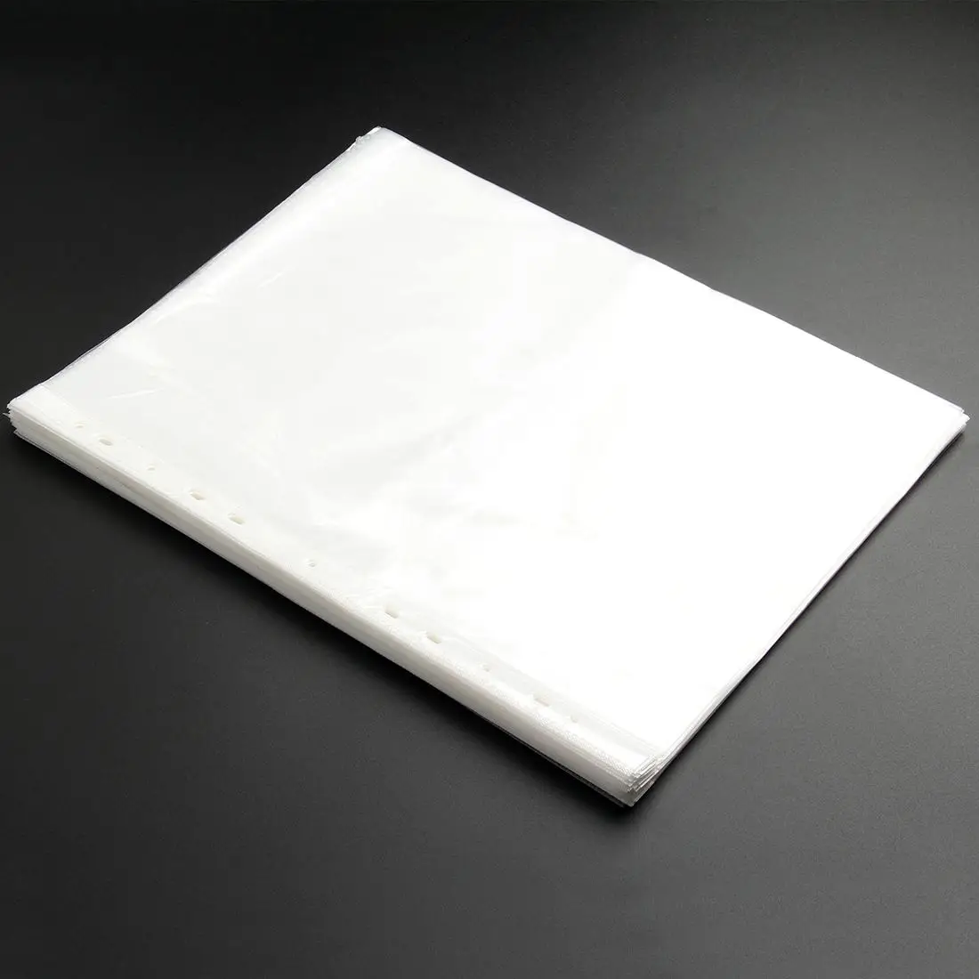 

A4 Clear Plastic Punched Pockets Folders Filing Wallets Sleeves Wallets UKType:100 pieces