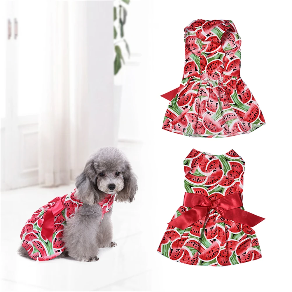 

Limited Red Watermelon Patterns Pet Princess Dress Multi-Sizes Polyester Cute Dog Clothes for Summer and Spring 1PCS Shipping