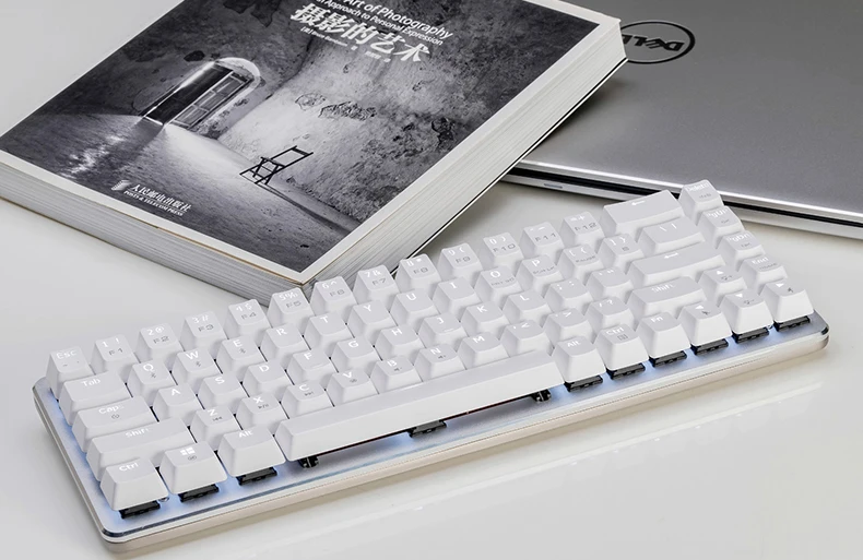 New Arrival Ajazz Zinic teclado wireless keyboard aluminum plate 68 keys white backlit dual-mode bluetooth gaming keyboard cherry switch (15)