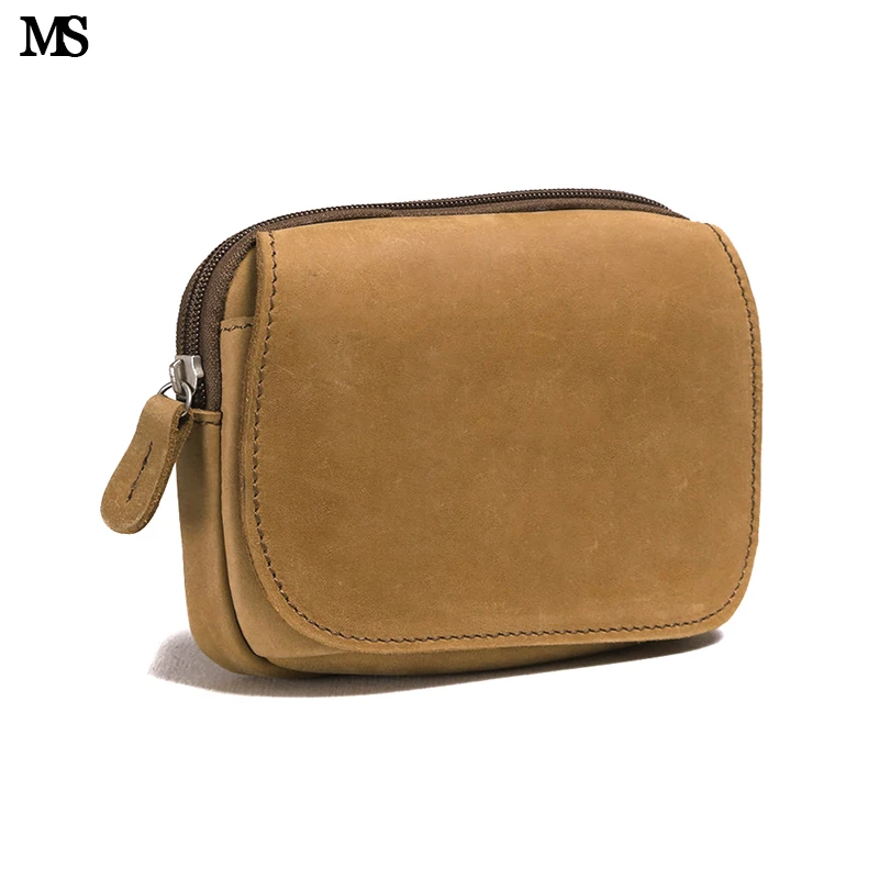 

Free Shipping Mens Simple fashion Crazy Horse Leather Shoulder Messenger Cross Body Satchel Fanny Waist Pack Handbag Brown S3369