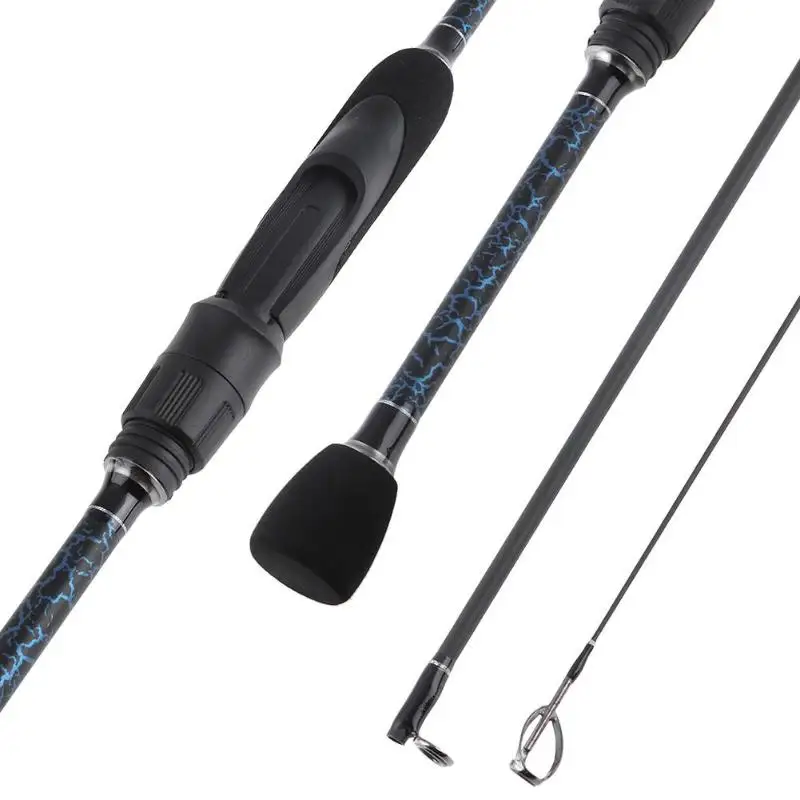 

1.8m Carbon Spinning Casting Rod M, MH Power Ultralight Tele Blue Crack Pattern Paint Carbon Fiber Fishing Rod Sea Fishing Pole