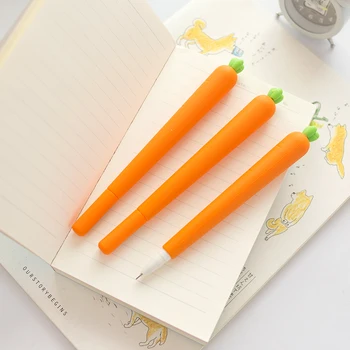 

12 pcs Vegetable Carrot pen 0.5mm black color gel ink pens for writring signature decoration table Office school supplies DB287