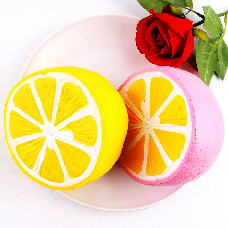 Kawaii Jumbo мягкими розовый желтый лимон супер замедлить рост фрукты талисманы Squeeze