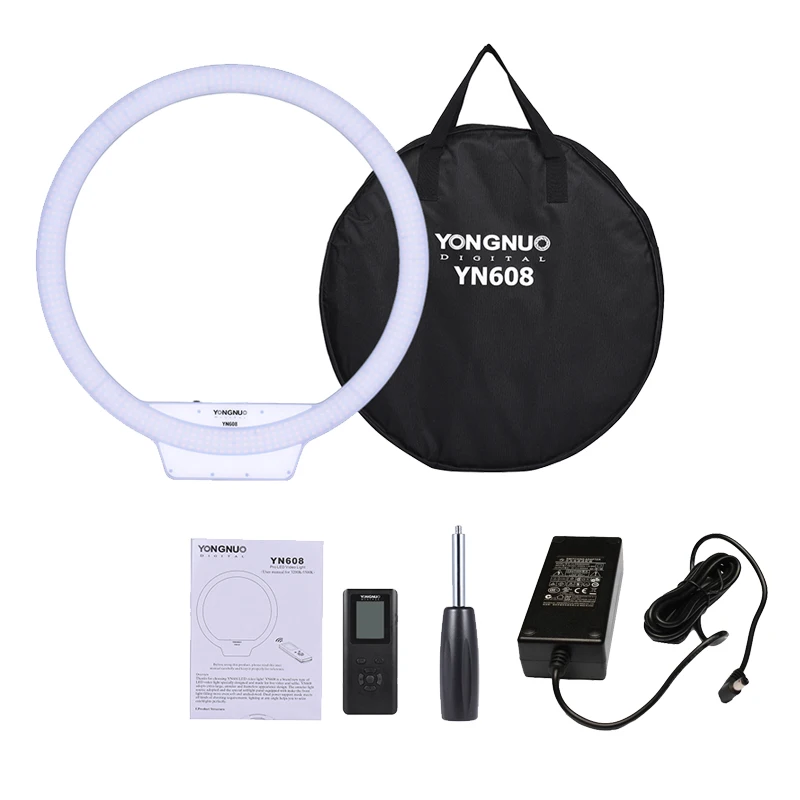 Кольцевой светодиодный светильник YONGNUO YN608 5500K кольцевой 608 LED для селфи студийная