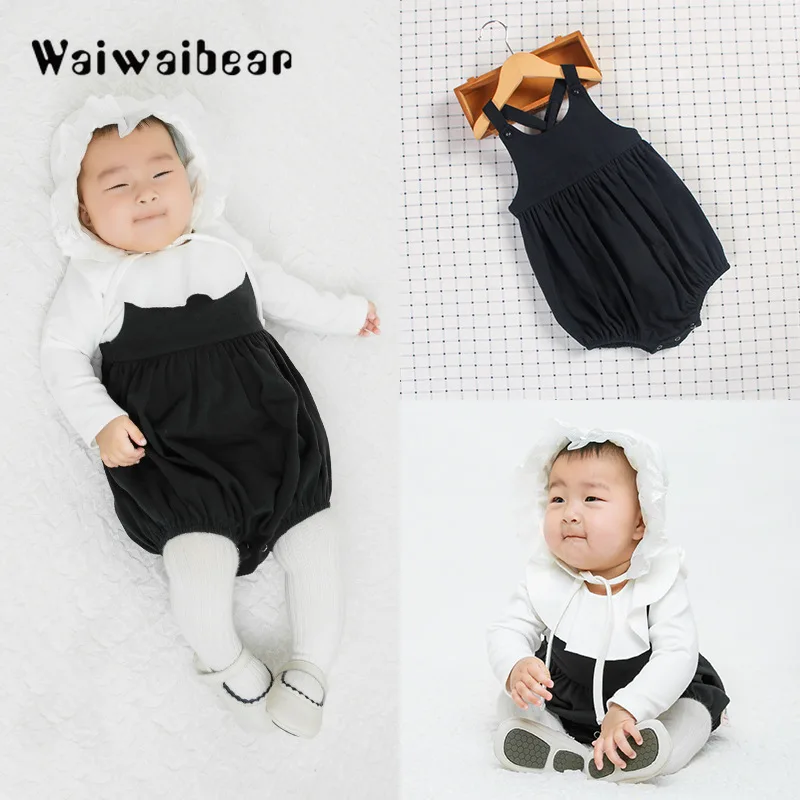 

Hot! New Baby Rompers Baby Girls Spring Summer Black Lantern Braces Pants
