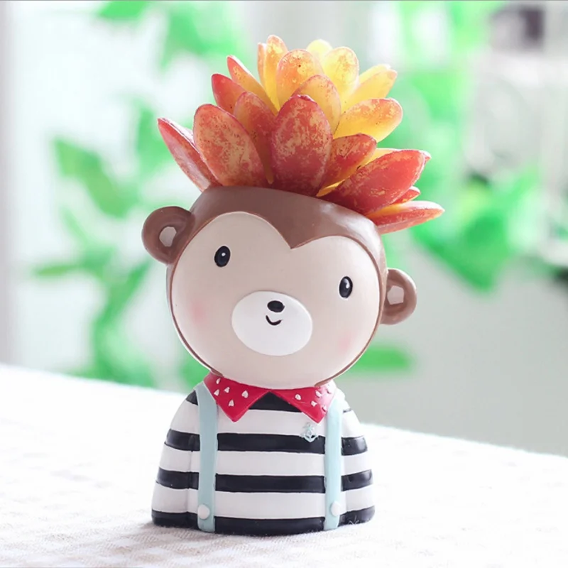

Animal Succulent Plants Planter Pot Mini Bonsai Cactus Flower Pot Dog Monkey Sheep Moss Gardening Supplies Hot Sale