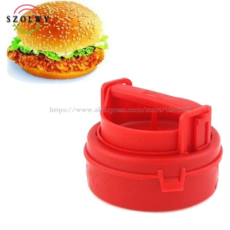 

New Red Cooking Tools Silicone Hamburger Press Burger Maker Barbecue Household Kitchen as seen on tv
