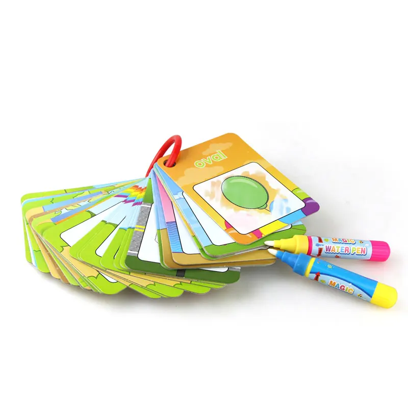 

26PCS Water Drawing Learning Card & 2 Magic Pen Letter Learning Card Painting Board Early Recognize Toys Kids Educational Toys