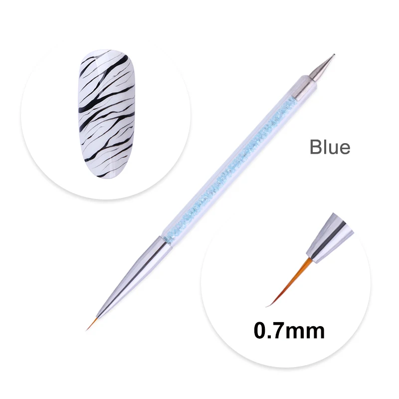 1 шт УФ-гель для ногтей, кисть для рисования, рисования, Цветочная ручка, 5 мм-20 мм, инструмент для маникюра и дизайна ногтей - Цвет: 0.7mm