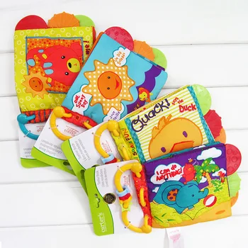 

Kid Toys Baby Soft Cloth Book Educational Learing 0-24 Months Colorful Rattles Sound Cute Animal Books Children Gift Paper Teeth