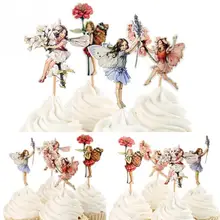 Новогодний праздничный торт на Хеллоуин, 48 шт., Цветочная фея, кекс, украшения на день рождения