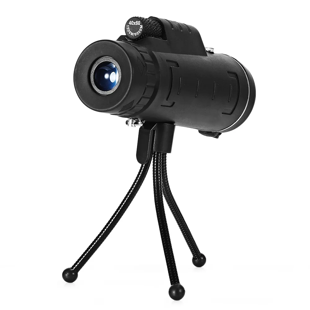 Outlife 40X60 أحادي BAK4 أحادي تلسكوب HD للرؤية الليلية البسيطة أحادي موشور نطاق مع البوصلة الهاتف كليب ترايبود
