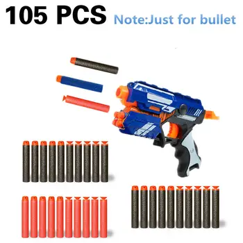 

105pcs 7.2cm soft bullet airguns plastic military sucker warhead dart hollow hole head bullets darts for nerf blaster toy gun