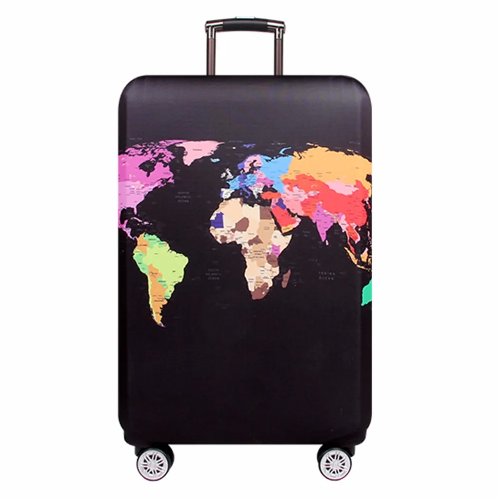 Карта мира эластичный плотный Чехол для багажа для багажника чехол для 18-32 дюймов Чехол для костюма защитный чехол для путешествий