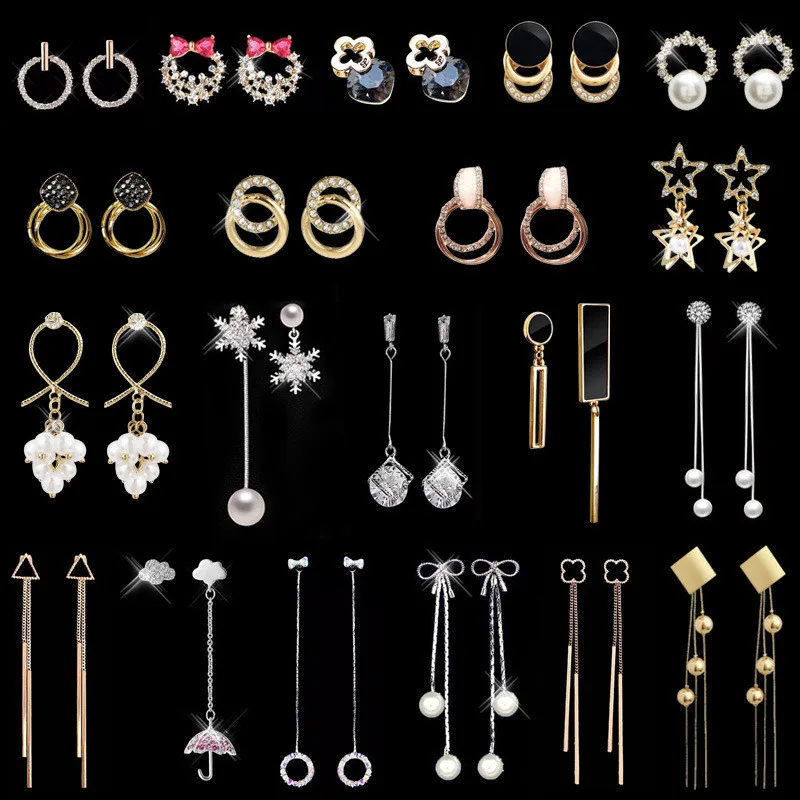 

27 Style korean Long Tassel Drop Earrings for Women Girl 2019 Fashion imitation pearl Earrings Female Jewelry wholesale