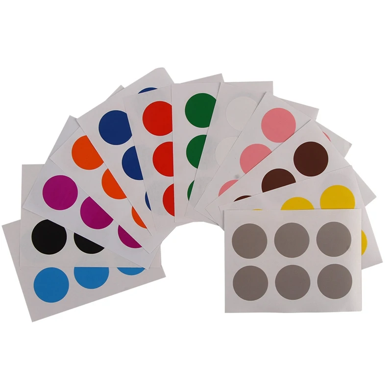

12pcs/set Diameter 30mm Colorful round paper label sticker 12 Colors for choice