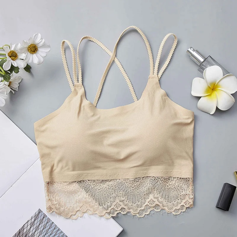 Fashion Women Lace Strap Bras Tube Vest Lady Chest Wrap Girl Rimless Underwear Women's Intimates Fashion Women Lace Strap Bras Tube Vest Lady Chest Wrap Girl Rimless Underwear Women's Intimates