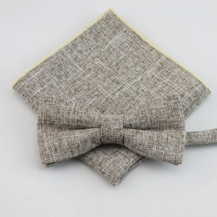 Mantieqingway модные однотонные Для Мужчин's Бизнес Галстуки-бабочка шейные платки брендовые хлопчатобумажные носовые платки для Для мужчин