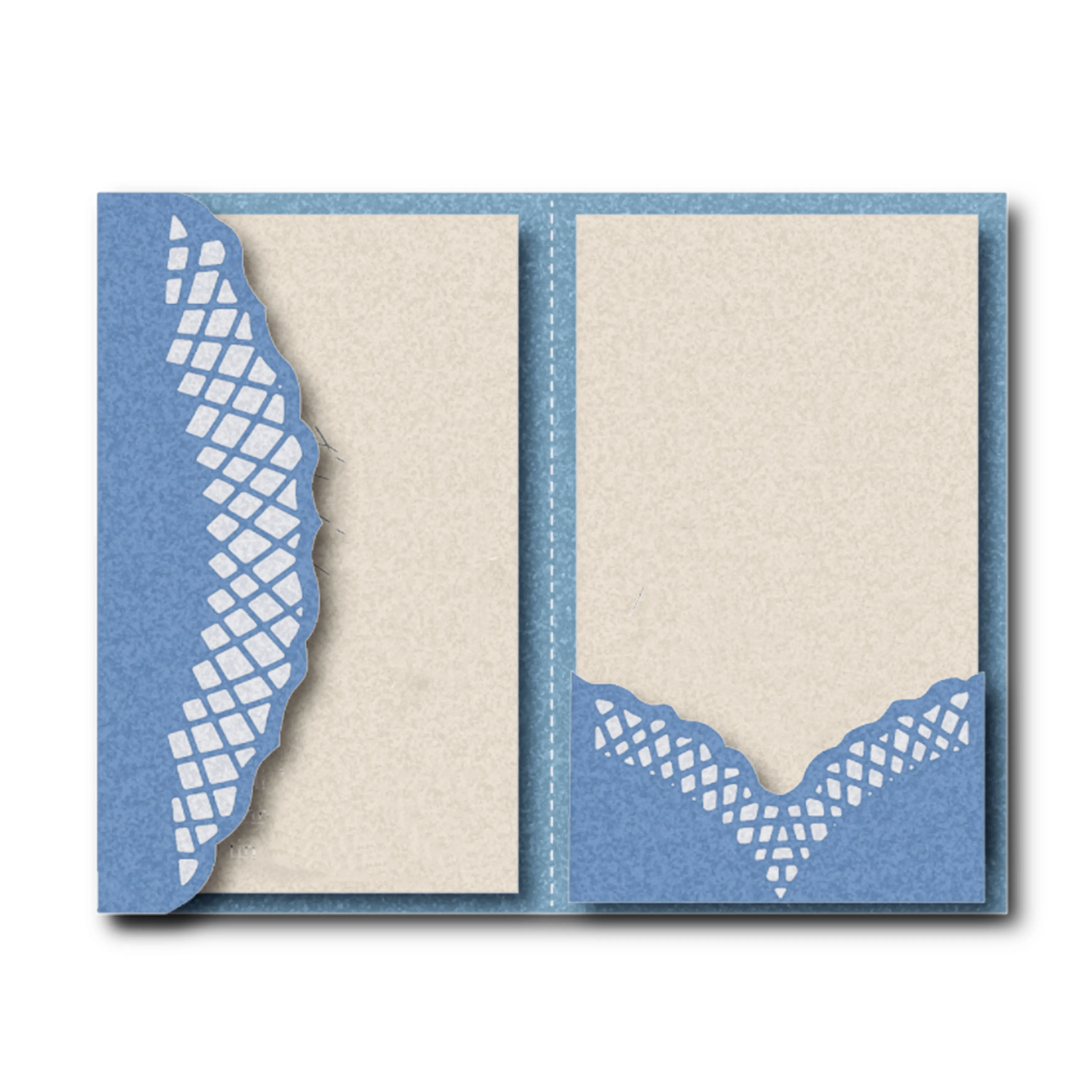 2Pcs Elegant Lace Card Frame Metal Cutting Dies Stencil DIY Scrapbook Embossing Photo Album