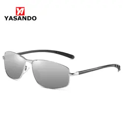 YASANDO 2019 поляризованные солнцезащитные очки мужские прямоугольные сплав рамка покрытие ретро очки мужское зеркало солнцезащитные очки Для