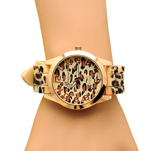 New! Hot Sales Popular Fashion Design classic leopard print ladies quartz watch women men Silicone dress watches 5V73