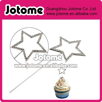 

6CM Diamante Rhinestone Gem Star Cake Pick Topper FOR Weddings Birthdays Annivesary Accessory