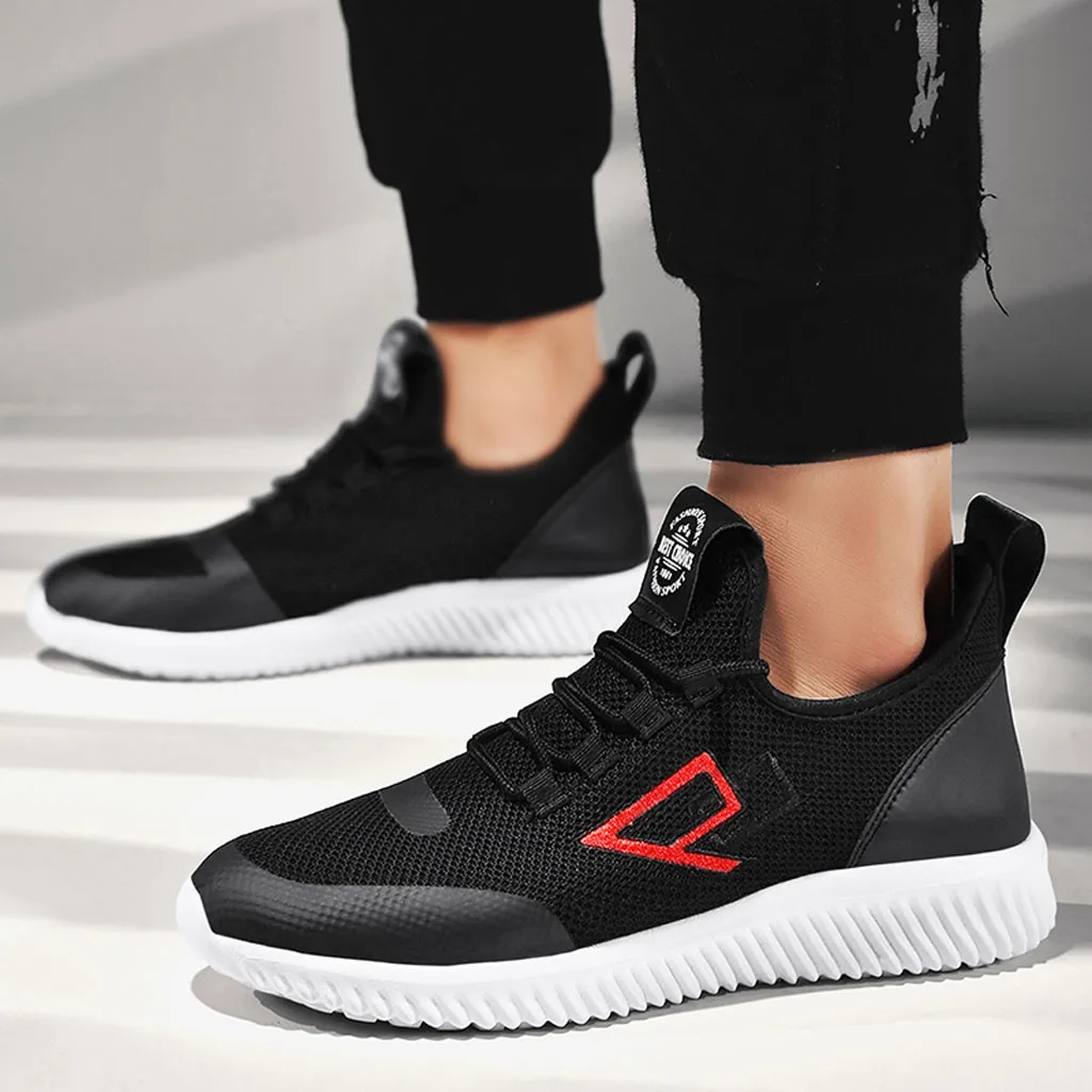 

2019 fashion men's sneaker casual shoes summer Men's Wear-Resistant Breathable Shoes Outdoor walk Solid Color Woven Sneakers