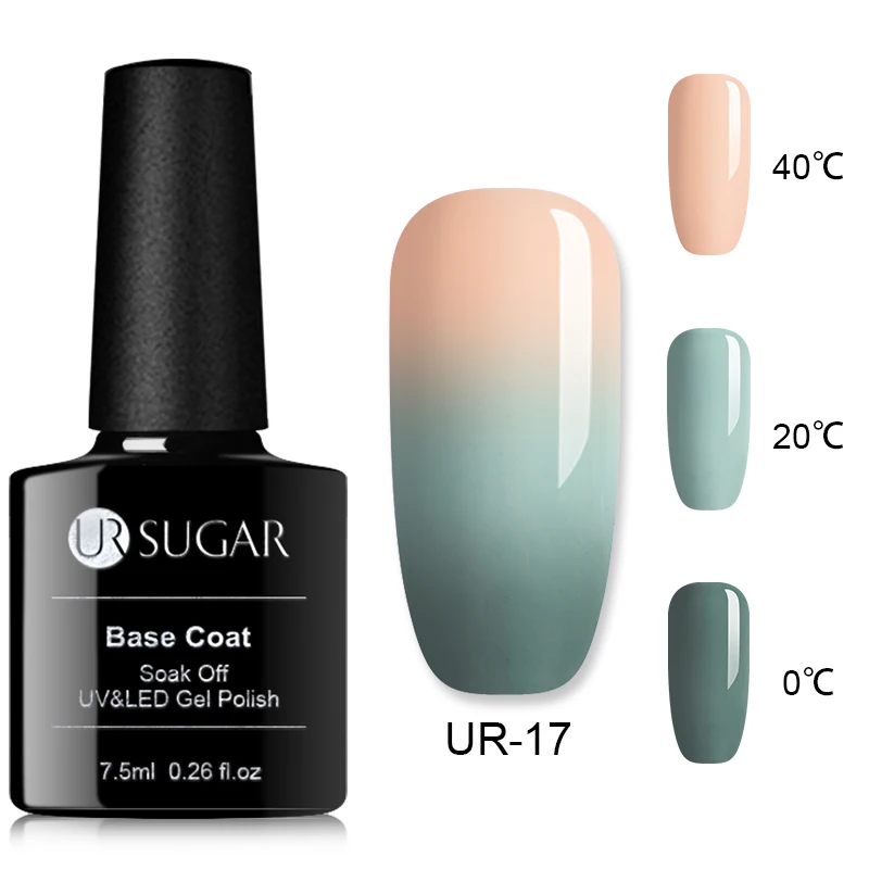 UR SUGAR 7.5ml Thermal UV Gel Nail Polish 3 Colors Holographic Glitter Gel Polish Soak Off UV LED Gel Varnish Semi Permanent - Цвет: 45925-11