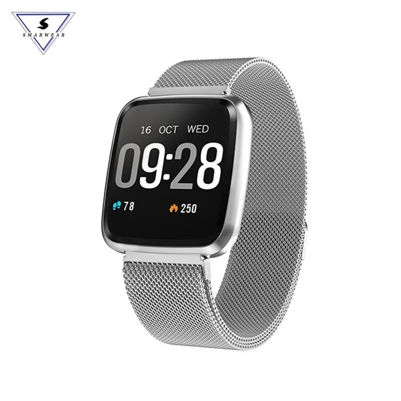 

New Y7 Stainless Steel Smart Bracelet Watch Heart Rate Monitor Activity Tracker IP67 steps Smartband Blood Pressure Wristband