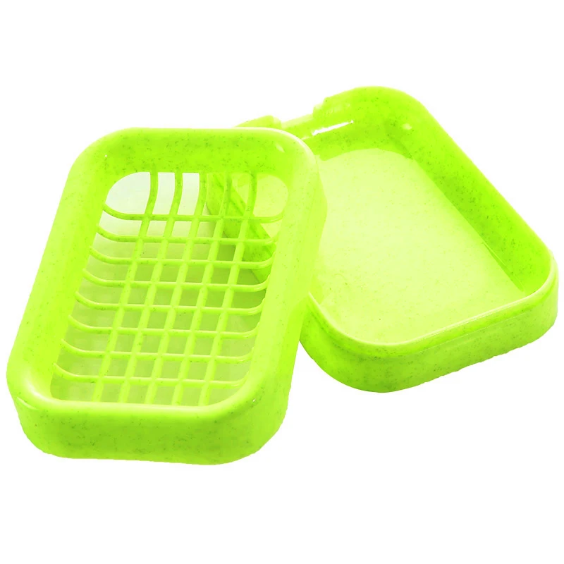 

2Pcs Plastic Double Layer Container Soap Dish Storage Holder Box Bathroom Supplies HTQ99