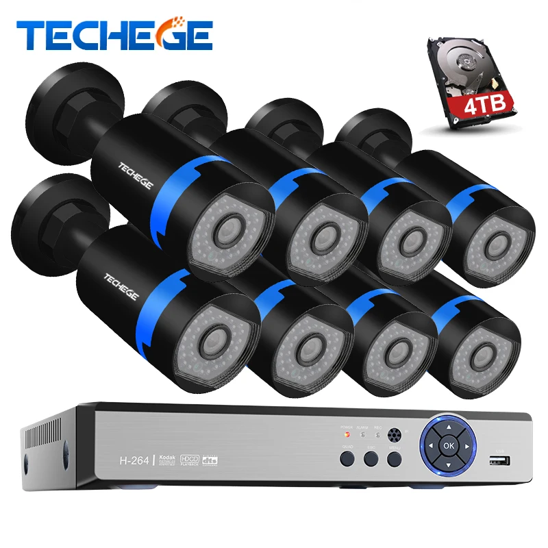 H.264 + 8CH AHD Системы CVI TVI аналоговый IP Камера 4.0MP 3.0MP Разрешение Гибридный видео